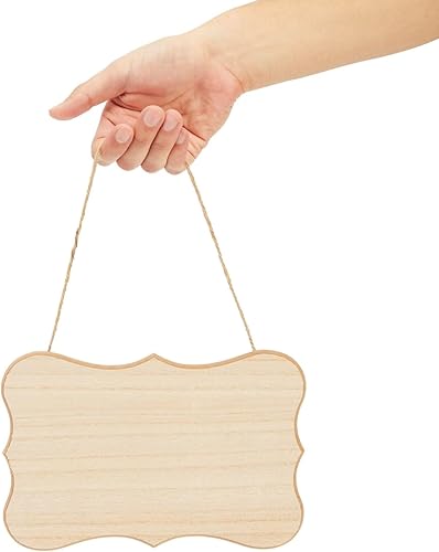 Miniatura 6 de Juvale Letreros de madera en blanco  9 x 6 pulgadas, 14 pulgadas de grosor MDF marrón, paquete de 6 con cuerda de yute  bricolaje y decoración del