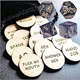 Thyggzjbs 20Pcs Date Night Activity Tokens,Funny Wooden Couples Romantic Funny Sex Token and Sex Dice for Adult Couples Sex Games, Make The Perfect Couples Toys (Round Pack 1)