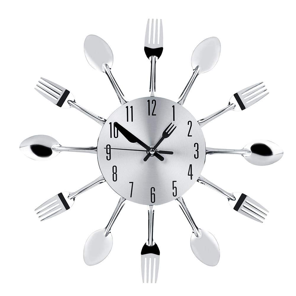 JadeshayWall Clock,Cutlery Kitchen Clock Knife Utensil Spoon Fork Wall Clock DIY Creative Modern Home Decor Wall Watch