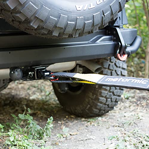 Motormic Tow Strap Recovery Kit - 3" X 30Ft (30,000 Lbs.) Rope + 3/4" D Ring Shackles (2Pcs.) + Storage Bag - Heavy Duty Straps For Winch - Truck, Car, Atv, Off Road Vehicle Towing #TOP5