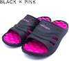 Kaepa Shower Sandals, Shower Sun, Lightweight, Office, Indoor Wear, Veranda, Gym, Spa, One Mile Wear, Women's Black x Gray, Black x Gray, M 9.1 - 9.4 inches 23.0 - 24.0 cm