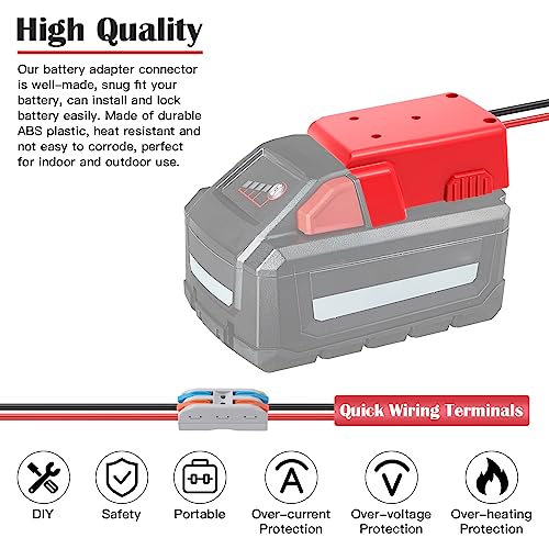 Choikwong JOSANG 2 Packs Power Wheel Adapter For Milwaukee M18 Battery Adapter 18V Power Wheels Battery Converter thumb #5