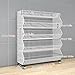 Rjdjbflc Commercial Supermarket Display Cart - 5-Tier Industrial Slanted Rolling Shelves Metal Storage Rack for Retail Store, Warehouse & Home Use, 66LBs/Tier Tool-Free Setup