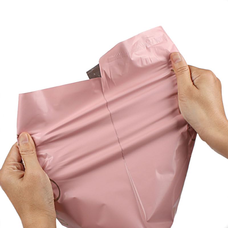 Torby pocztowe, Różowa torba kurierska z folii poliestrowej Nieprzezroczysta koperta na paczki Odzież 100szt(25x35x4 Cm 100pcs)