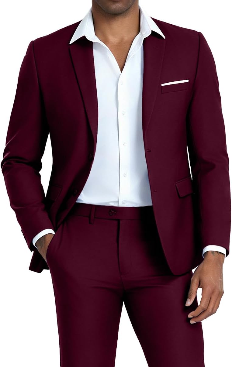 Men's 2 Piece Suit Blazer and Pants Suit for Men