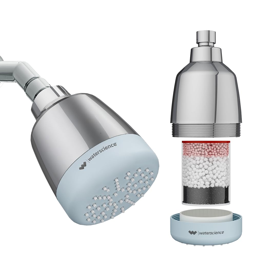 WaterScience Single Flow Shower Filter for Bathroom | Hard Water Softener for Home | High Hardness Cartridge