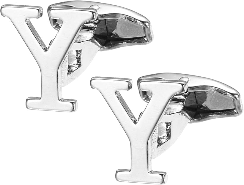 calixto Y Alphabet Silver Cufflinks for Men | Initial Letter “Y” Personalized Luxury Cuff Links | Premium Polished Metal Shirt, Coat & Blazer Cufflinks | Wedding, Office | Stylish Gift for Men | Set of 2-picture-32