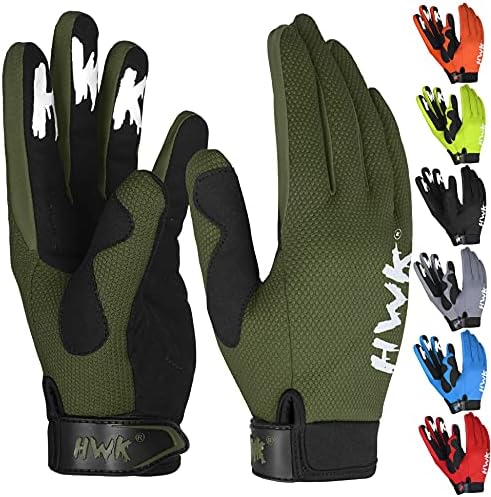 HWK Motorcycle Gloves for Men & Women Motocross Riding Driving Tactical Cycling Biker Moto Racing All-Purpose Gloves (Military Green, S)