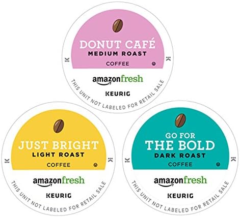 AmazonFresh 60 Ct. Coffee Variety Pack, 3 Flavors, Keurig K-Cup Brewer Compatible
