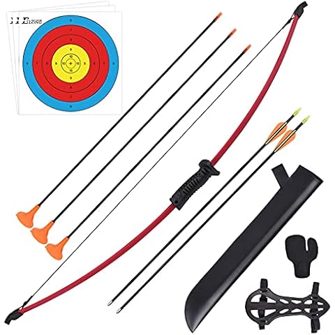 Elong Youth Recurve Bow and Arrow Set Outdoor with Quiver Children Junior Archery Beginner Longbow Target Training for Teen Teams Game Cover