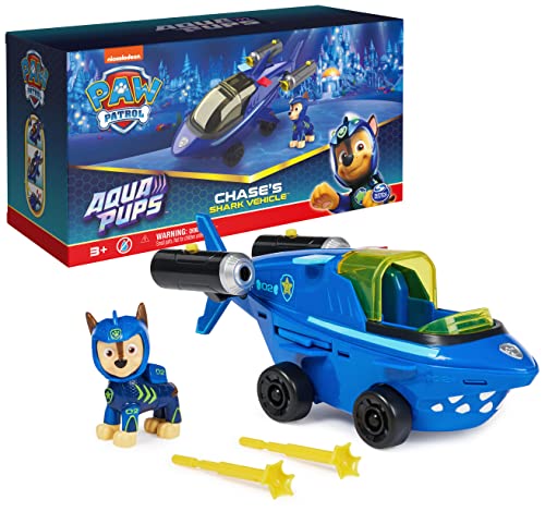 Paw Patrol Aqua Pups, Chase Transforming Shark Vehicle with Collectible Action Figure, Kids Toys for Ages 3 and up