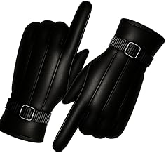Genuine Leather Gloves for Men | Premium Soft & Warm Winter Gloves |Stylish Driving, Biking & Riding Gloves | Durable Hand Gloves for Outdoor, Daily Use (BLK1)