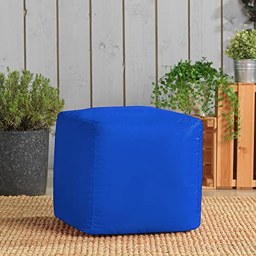 BAR B CUBE Sitzsack Hocker BLAU – Innen & Außen nutzbar (wasserabweisend) - 2