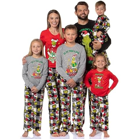 The Grinch Pajama Set Woman's Dr Seuss Grinch Feelin Grinchy Christmas Fleece Pajama Pants 2-Piece Pajama Set (Large) Cover