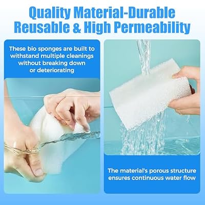 AQUANEAT 6-Pack Replacement Filter Sponge Pads, Aquarium Foam Insert Compatible with AquaClear 50, Fish Tank Filter Media