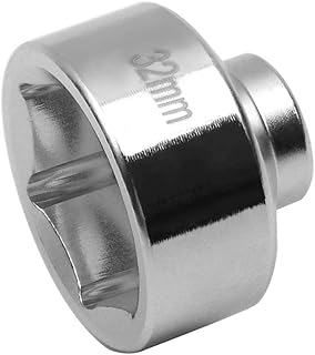 Heavy Duty 32mm 6-Point Socket, Low Profile Oil Filter Wrench，3/8" Drive Oil Filter Removal Tool For GM, Volkswagen, Pontiac Chevrolet, Saturn, Pontiac, Saab and All With 32mm Oil Filter Caps