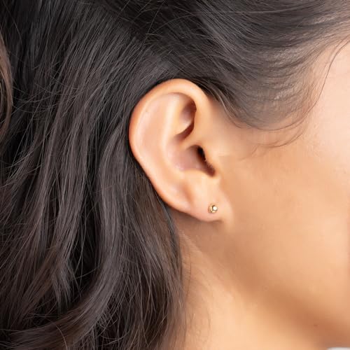 Barzel 18K Gold Plated Ball Stud Earrings Set thumb #5