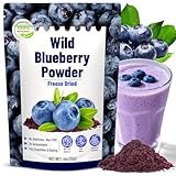 Freeze Dried Wild Blueberry Powder – 4 oz Blueberry Extract Supplement for Yogurt, 100% Pure No Additives, No Sugar 10:1 Fruit Powder for Smoothies, Baking, Dessert, Food Coloring, Energy Drink Powder
