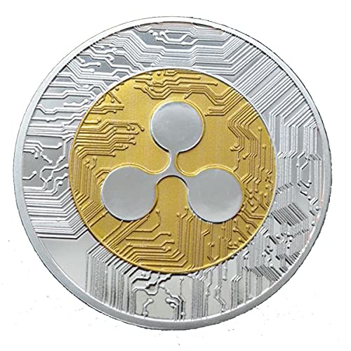 Ripple Coin XRP Cryptocurrency Coin, Collector's Rare Cryptocurrency Coin with Clear Protective Cover