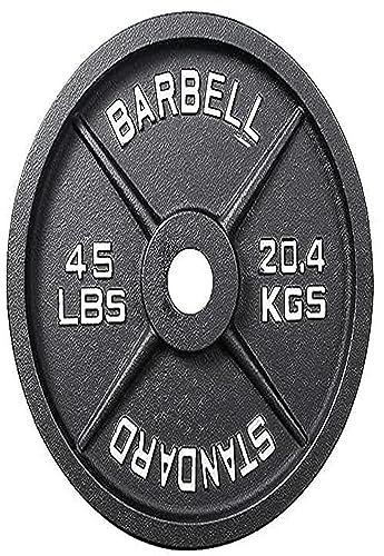 Sporzon! Cast Iron Plate Weight Plate for Strength Training and Weightlifting, Single, Black BBL-S45
