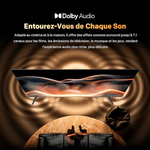 METZ QLED TV 32 Pouces (80 cm) Smart LED Television Google Tele HDR 10 Dolby Audio Bluetooth 5,1 EyeCare Tuner DVB-T/-T2/-C/-S/-S2 CI+ (2025 Modèle, Noir 32MQF7000Z) – Image 7