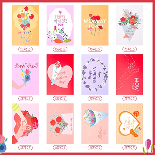 Fuutreo-180-Pack-Mothers-Day-Card-Assortment-with-180-Envelopes-and-180-Cute-Stickers-Floral-Mothers-Day-Greeting-Cards-Blank-Inside-for-Mothers-Day-Birthday-Supplies-4-x-6-Inch-12designs Fuutreo 180 Pack Mothers Day Card Assortment with 180 Envelopes and 180 Cute Stickers Floral Mothers Day Greeting Cards Blank Inside for Mothers Day Birthday Supplies 4 x 6 Inch 12designs