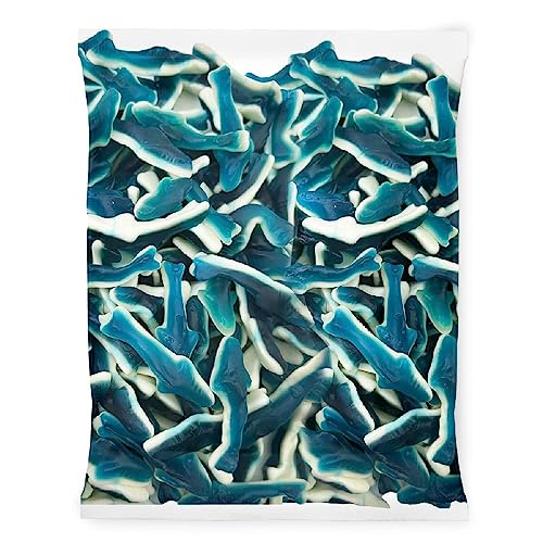 Baby Sharks Gummy Candy, Blue Raspberry Marshmallow Flavor, 1 Pound Bag #TOP1