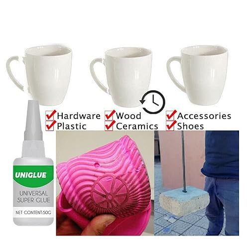 Miniatura 8 de 2 piezas de pegamento aceitoso de alta resistencia Uniglue Universal Super Glue, pegamento de plástico fuerte, reparación rápida y curado para