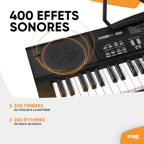 Max KB15 Clavier Électronique 61 Touches Synthétiseur Débutant Complet – vue 3
