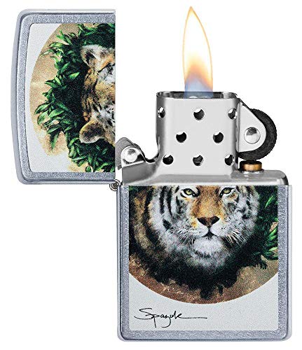 Zippo 49090 – Spazuk Tiger - Street Chrome – Sturmfeuerzeug, nachfüllbar, in hochwertiger Geschenkbox – Bild 4