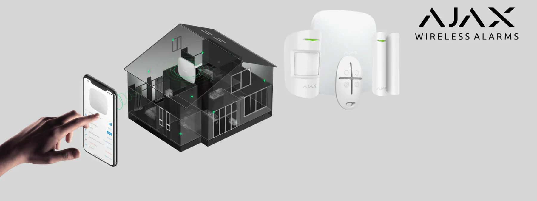 AJAX Hub 2 (4G) Jeweller Centrale di Allarme con Connettività Ethernet, SIM e LTE, Colore Bianco