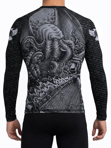 Camiseta de protección para hombre Raven Fightwear Cthulhu MMA BJJ en color negro