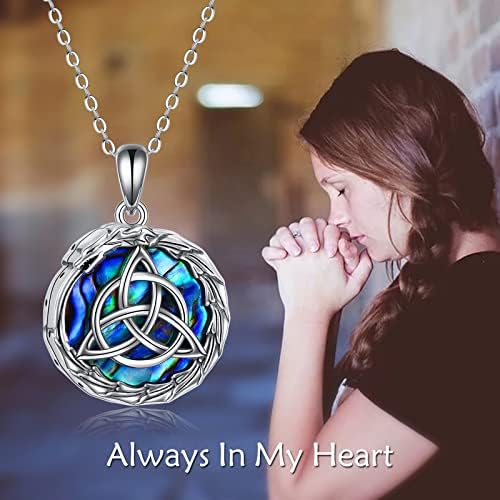 YFN Dragon Urn Necklace for Ashes for Women Sterling Silver Celtic Knot Abalone Shell Cremation Necklace Jewellery Gifts for Men