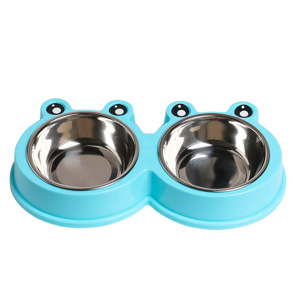 JOCHA Stainless Steel Dog Bowl Food Water Feeder Non-Slip Design Resistant Silicone Mat Non Slip Design Prevent Slipping for Little Size Dogs/Cats (Blue) (B08BZSS4RF) Amazon Price History, Amazon Price Tracker