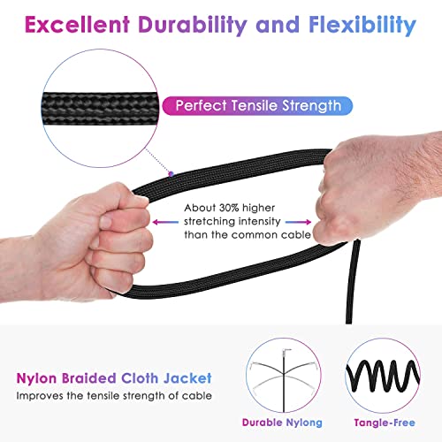 Image of 15FT Instrument Cable - Electric Guitar & Bass Cable with Right Angle 1 /4 Inch Connector, Black