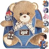 Teddy Bear Backpack, Toddler Valentines Day Gifts, Toys for Kids 3-5, Teddy Bear Stuffed Animal 2 3 4 5 Year Old Girl Boy