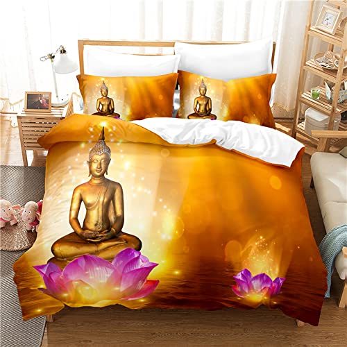 Gold Bettwäsche Reißverschluss Bettbezug mit Kissenbezug Bettbezug Set Jungen Betten Set Für Jugendliche Kinder Schlafzimmer Dekor Doppelbett mit Reißverschluss AUHOTA 240x260cm Cover