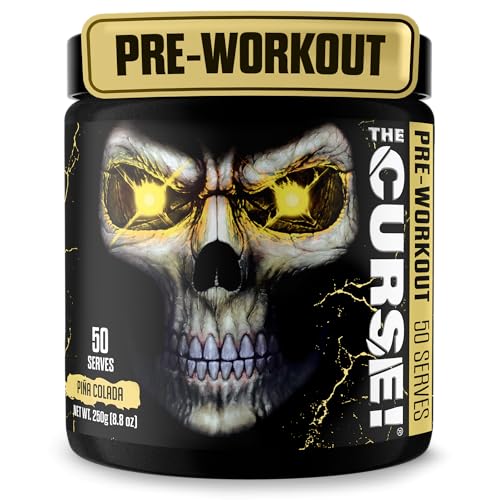 Image of JNX The Curse! Pre Workout Powder with Creatine, Pina Colada, 50 Servings | Pre workout powder for men & women with caffeine, L-Citrulline, Beta Alanine & Creatine for energy, pumps & performance.