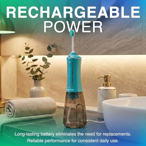 Image of Professional Water Flosser - Advanced Dental Care for a Healthier Mouth, Gum, and Teeth - IPX7 Waterproof Oral Irrigator | 7 Replacement Tips, Travel-Friendly, Rechargeable - Oral Hygiene (Green)
