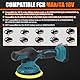 Akku Poliermaschine kompatibel mit Makita 18V Akku, 15cm Auto Poliermaschine mit 12 PCS Aufsätzen, 2500-5000RPM 6 Variable Geschwindigkeit Exzenter Poliermaschine für Detailing/Polieren (ohne Akku)