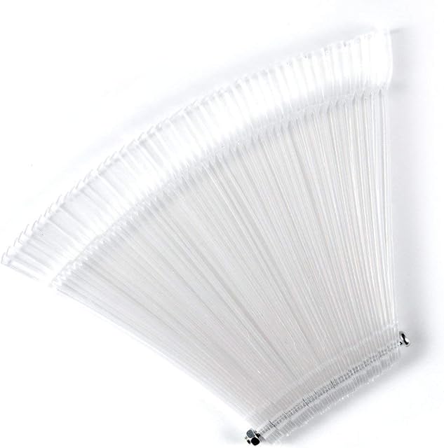 Haobase 50pcs False Nail Art Tips Sticks Display Stand Faux Nail Polish Coloring Capsules Practical Fan Nail Art