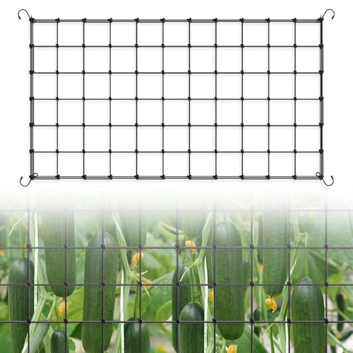 Zikenis Wachsen Zelt Netz 57x104.5 cm, Scrog Netz,Elastisches Mesh Zelt Ranknetz,Grow Netz mit 4 Haken,für GemüSe-,Obst-Und Blumenpflanzen Verwendet,für Hof,Gartenarbeit,Garten,Balkone (57 x 104.5 cm)