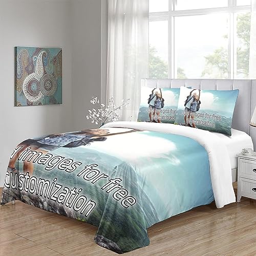Parure de lit personnalisable microfibre anti-plis pour lit double - 5