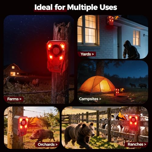Image of Upgraded Solar Motion Sensor Noise Maker, Adjustable Sound Barking Dog, Reduces False Alarms, IP65 Waterproof, 2000mAh Solar Powered Alarm Motion Detecter
