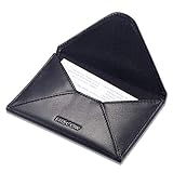 HISCOW Envelope Business Card Case with Magnet Closure - Italian Calfskin (Black)