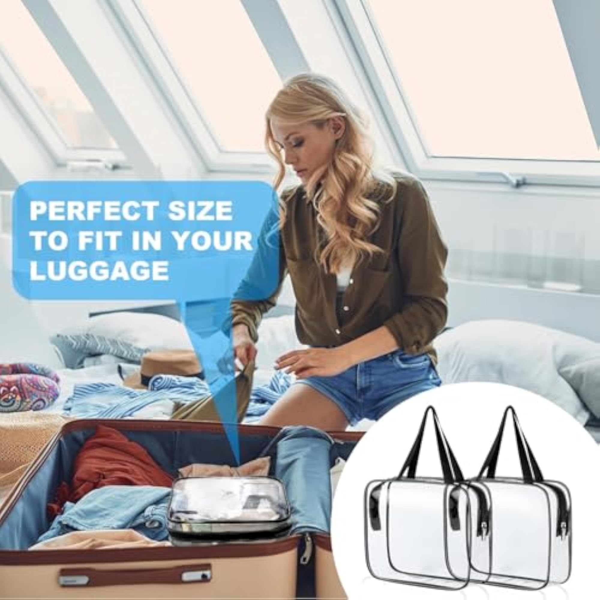 Clear Toiletry Bags, Large Waterproof Makeup Bags