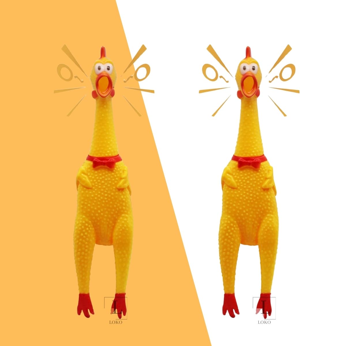 LOKO Pack of 2 Squawking Chicken Dog Toys - Durable Vinyl Rubber Squeeze Hen Toy for Puppies & Dogs - Fun and Interactive Pet Chew Toy (B0DCTWR7N7) Amazon Price History, Amazon Price Tracker