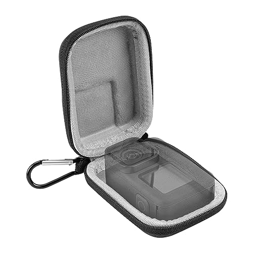 GEEKRIA Étui de Transport pour caméra d'action Compatible avec GoPro Hero 6, 7, 8, 9, 10, 11, Insta360 GO 3, One R, Sac de Rangement de Voyage, Accessoires de Sport étanches en Surface (Gris foncé)