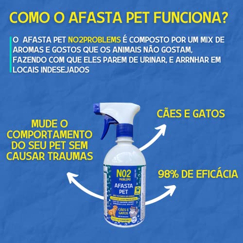 Afasta Pet Cães e Gatos 540 ml NO2PROBLEMS Repelente Adestrador Spray Produto Petshop Super Eficaz