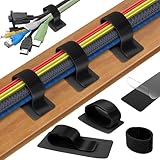 Sangle Attache Cable Adhesif, Attaches de Câbles Auto-Agrippantes, Serre-Câbles sous la ...